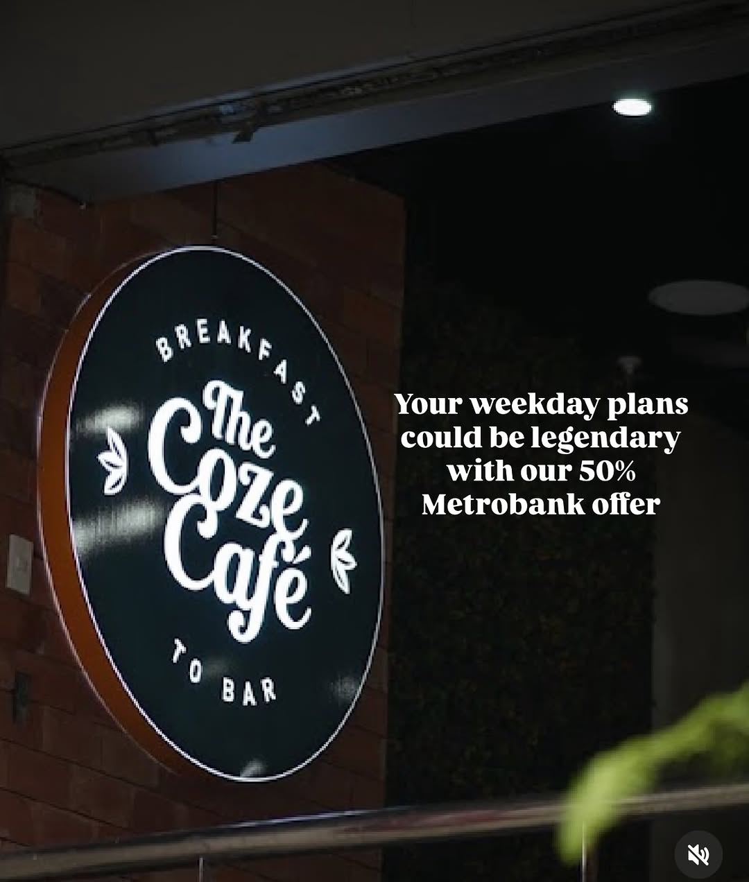 The Coze Café — interior ambiance at night